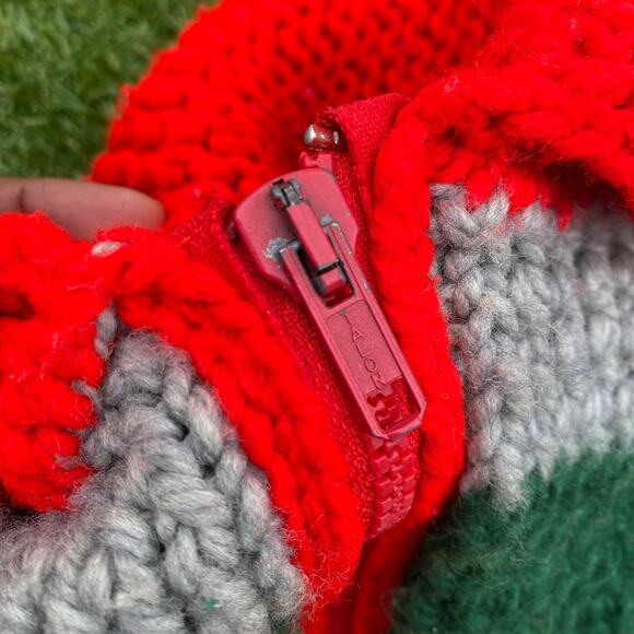 Baby Shawl Collar Knit Vintage 1950's Multicolor Sweater - Picture 3 of 5